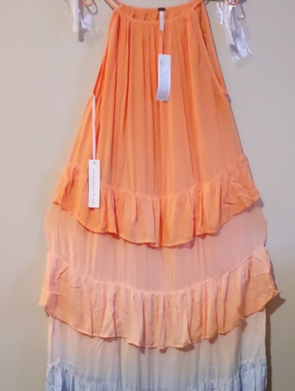 Young Fabulous & Broke Sunset Ombre Tiered Maxi Dress. NWTS. Size Medium.